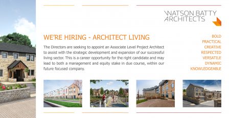 Watson Batty Architects; Leeds; Guiseley; Loughborough; Construction; Architecture; Yorkshire; Experience; Career; Vacancies; Job; New Role; FutureBuilt; Staff; WBA; Employees